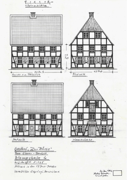 Gasthof " Zur Börse ", Kampstraße 4, heute Gaußstraße
