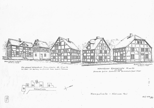 Die ehemaligen Wohnhäuser Kampstraße, heute Gaußstraße