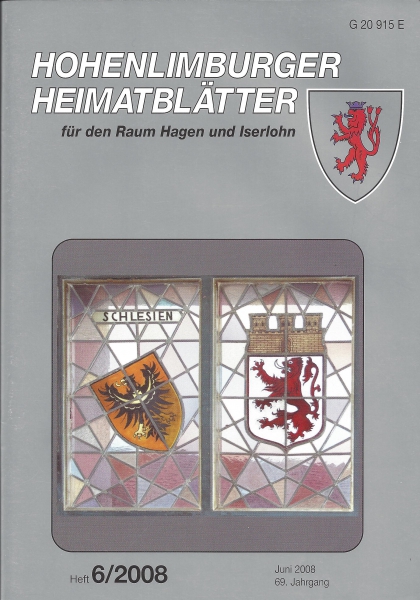 2008 06 Erinnerung an die im westfälischen Hohenlimburg integrierten Vertriebenen aus dem alten deutschen Osten: Vor 50 Jahren wurde im neuen Rathaus ein Heimatfenster eingeweiht.