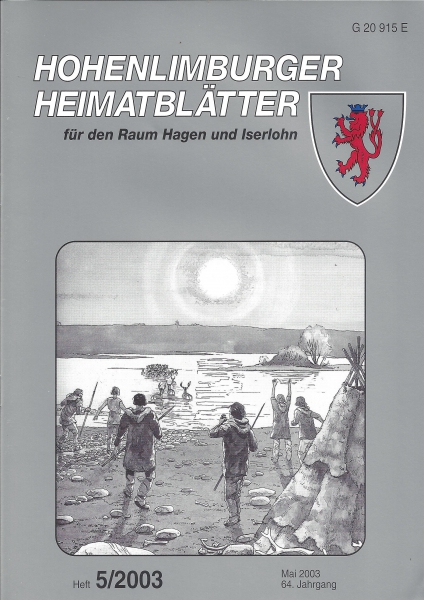 2003 05 Rentierjäger des ausgehenden Paläolithikums verfolgen eine Rentierherde am Fluss. Abbildung mit freundlicher Erlaubnis von Dietrich Evers