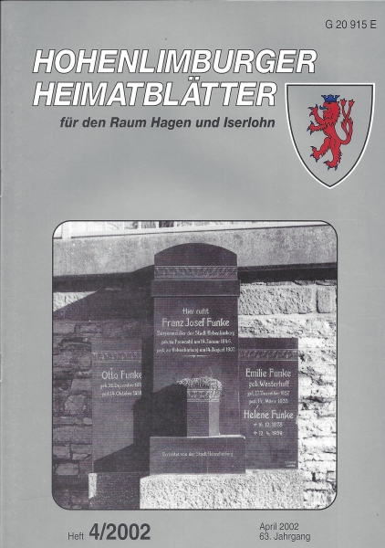 2002 04 Evangelischer Friehof an der Esserstraße in Elsey: Franz Josef Funke, Gemeindevorsteher und später Bürgermeister von Hohenlimburg. Foto: Widbert Felka, 2002