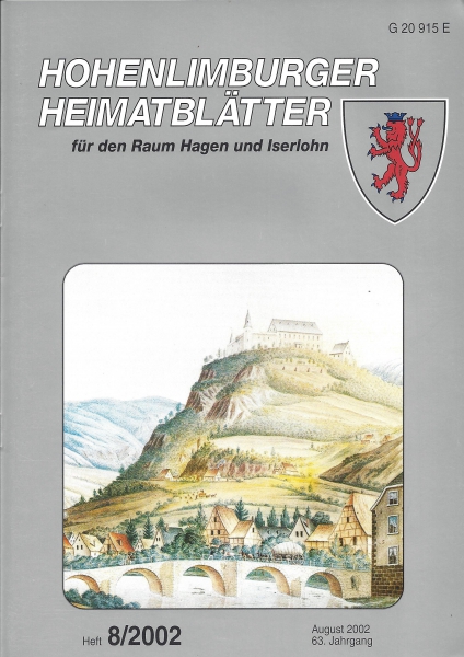 2002 08 Limburg an der Lenne um 1826. Aquarellierte Zeichnung des Elberfelder Geometers Friedrich Andriessen. (Ausschnitt). Museum Hohenlimburg