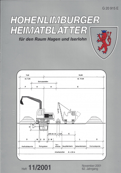 2001 11 Arbeitsschema für die Verlegung der Wedal-Leitung der Wingas im Iserlohner Raum. Slg. W. Bleicher