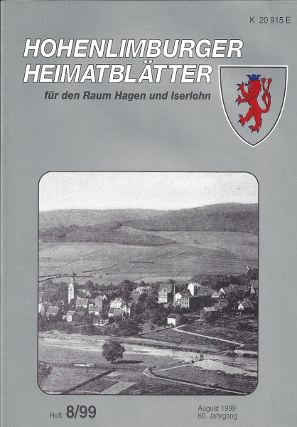 1999 08 Blick von Südwesten auf den zentralen Teil des alten Kirchdorfes Elsey mit der ältesten "Kettenbrücke" um 1900. Foto: Slg. Heinz Hunecke