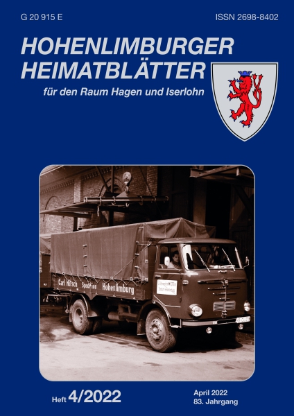 2022 04 Büssing-LKW der Spedition Carl Hütsch, Hohenlimburg, auf dem Betriebsgelände Unternahmerstraße 11 – 15, April 1962