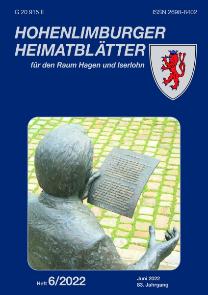 2022 06 Dem Dichter über die Schulter geschaut: Emil-Rittershaus-Denkmal am Bertingloh in Iserlohn