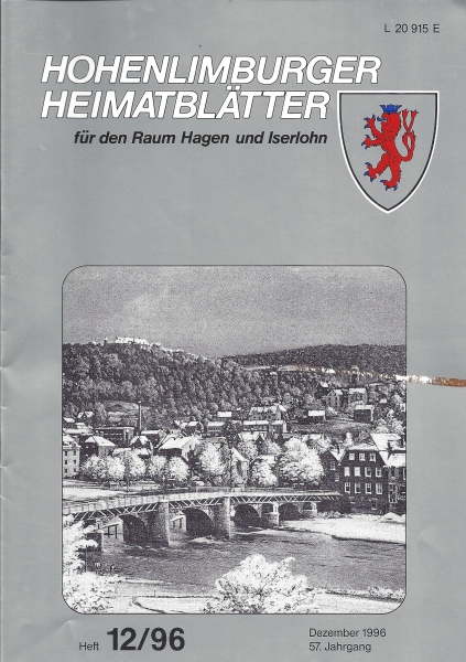 1996 12 Winterstimmung im alten Hohenlimburg, Ausschnitt Postkarte 1935