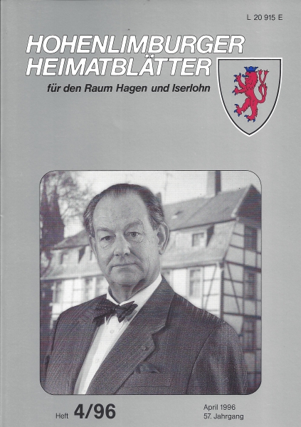 1996 04 Dipl.-Ing. Ernst Dossmann, als 2. Vorsitzender des Förderkreises Iserlohner Museen, der Kämpfer für das Iserlohner Postmuseum. Foto: Studio Marmann, 1996