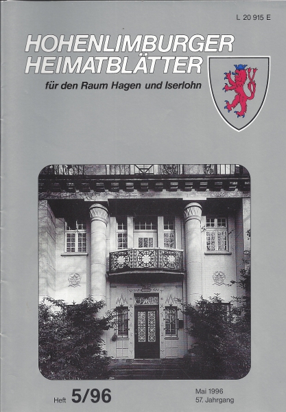 1996 05 Eingangsportal Haus Burgweg 7 in Hohenlimburg (Villa König). Foto: Rolf Gripshöfer, 1996