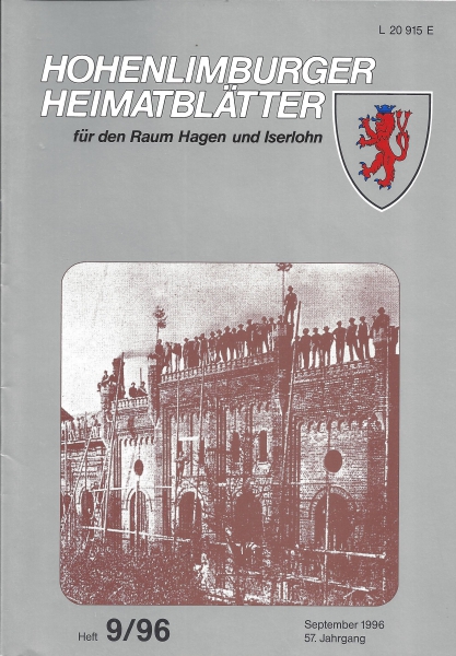 1996 09 Richtfest Walzwerkshalle Limburger Fabrik- und Httenverein im Langenkamp, 1898. Foto: Archiv Hoesch Hohenlimburg GmbH