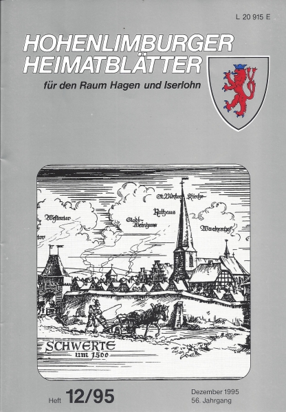 1995 12 Schwerte um 1500. Ausschnitt aus einer Zeichnung von Ernst Montenbruck, angefertigt für "Ruhr-Nachrichten, Schwerter Zeitung", 1985