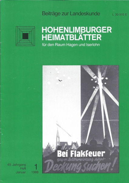 1988 01 Abbildung eines farbigen Plakates aus der Zeit des Luftkrieges übder Deutschland. Archiv: Willy Knaup