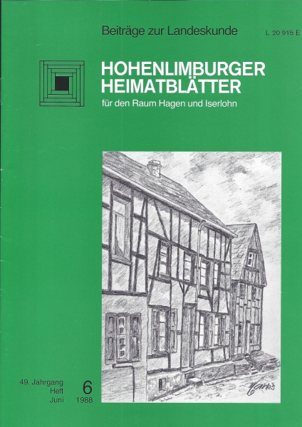 1988 06 Werner Marks : Bleistiftzeichnung der ältesten Schule Limburgs.