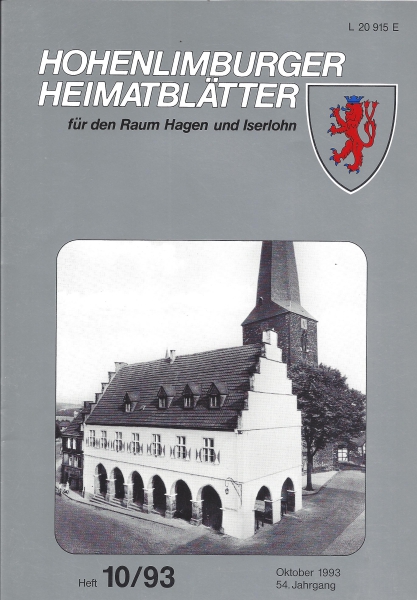 1993 10 Das alte Schwerter Rathaus von 1547 - Domizil des von Josef Spiegel gegründeten Schwerter Ruhrtal-Museums. Foto: Archiv Karl Ewald