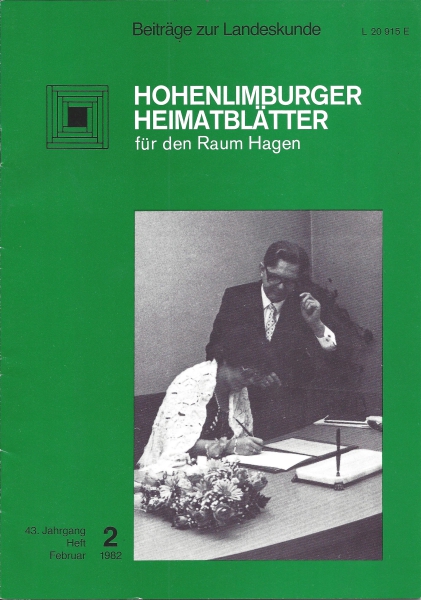 1982 02 Im Trauzimmer des Standesamtes Hohenlimburg, jetzt Hagen II, mit seiner einzigartigen Turmglockenspielanlage nach Wunsch. Foto: Christoph Linden