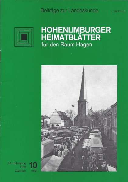 1983 10 Marktplatz Scvhwerte 1978 mit Blick auf St. Viktor und Ruhrtal-Museum vor der Altstadtsanierung. Foto: Ruhrtalmuseum