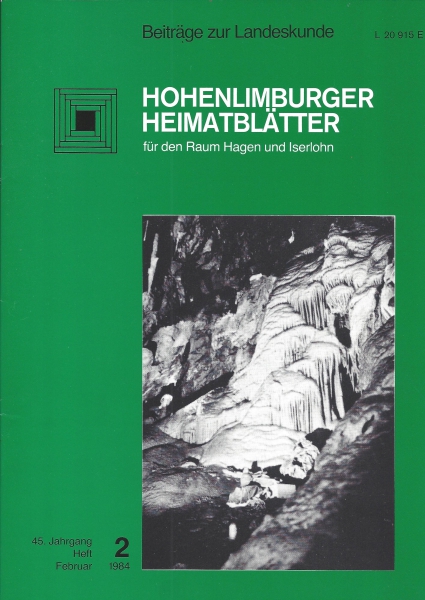 1984 02 Der " Dorn ", mit dem 10-12 m hohen Sinterfall aus Tropfstein in der Emsthöhle. Foto: K.-D. Stübs
