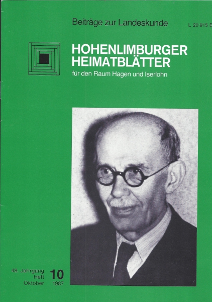 1987 10 Bürgermeister Heinrich Lindenberg, der erste Nachkriegs-Vorsitzende des Vereins für Orts- und Heimatkunde Hohenlimburg. Foto: Archiv Westfälische Rundschau