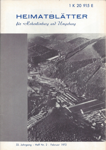 1972 02 Nahmertal. Drei Betriebe der ehemaligen WURAG. Li. vorn Nimmertal mit der Fa. J. P. Hüsecken. Mitte Wegabzweigung Haardt der Betrieb Ewald Giebel