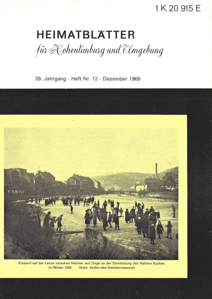 1968 12 Eissport auf der Lenne zw Nahmer und Oege an der Einmündung des Nahmer Baches Winter 1929