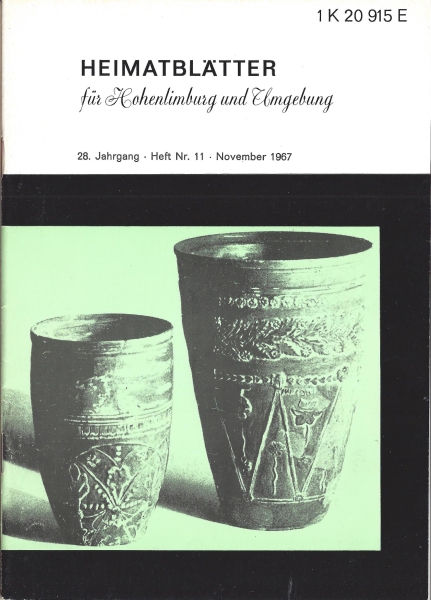 1967 11 Sigillatabecher Funde des von Prein ausgegrabenen Römerlagers in Oberaden.