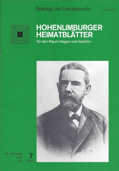 1985 07 August Prentzel, Hagener Bürgermeister von 1876 bis 1888 und Hagens erster Oberbürgermeister von 1888 bis 1900. Foto: Geschichtsamt der Stadt Hagen