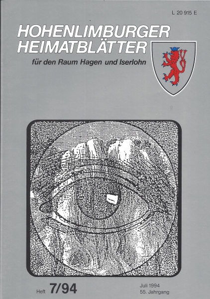 1994 07 Im Blickpunkt Pater und Nonne - unser Augenmerk gilt der Natur- und Kulturlandschaft des Letmather Kalkzuges. Grafik des Iserlohner Künstlers Günther Tomczak, 1993