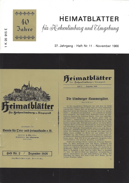 1966 11 Abbildung Heimatblätter Heft 2 - Dezember 1926