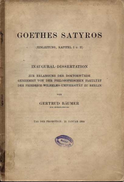 Goethes Satyros