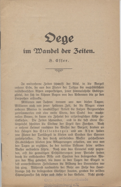 Oege im Wandel der Zeiten