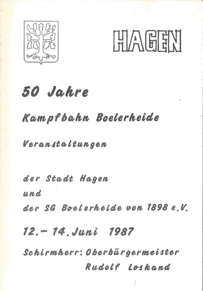 Kampfbahn Boelerheide 50 Jahre  12.-14. Juni 1987