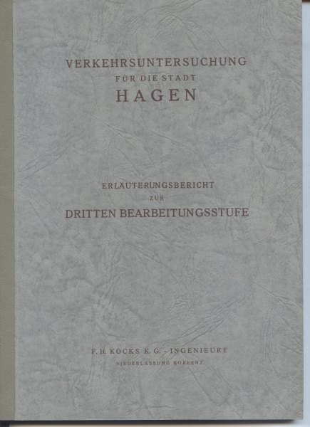 Verkehrsuntersuchung für die Stadt Hagen, 1963