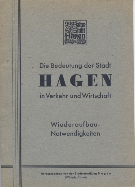 Die Bedeutung der Stadt Hagen in Verkehr und Wirtschaft