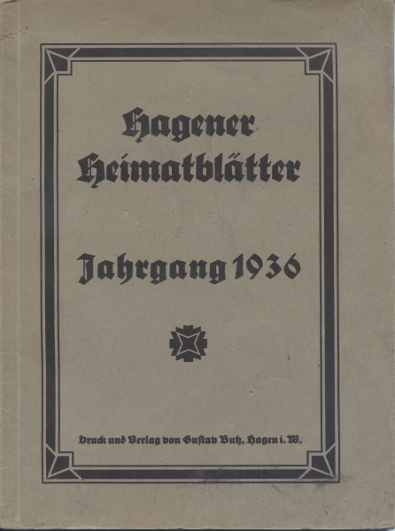 Hagener Heimatblätter Jahrgang 1936