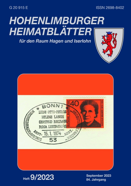 2023 09 Getrud-Bumer-Briefmarke mit Ersttagsstempel vom 15. Januar 1974. Repro: Widbert Felka