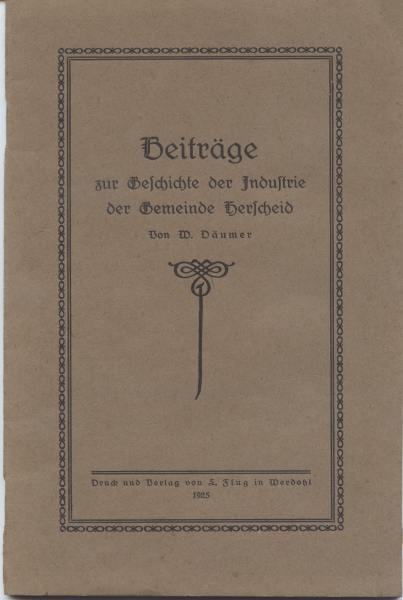 Beiträge zur Geschichte der Industrie der Gemeinde Herscheid, 1925