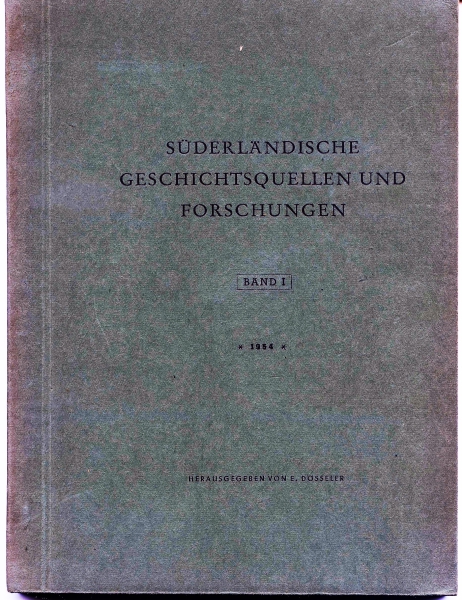 Süderländische Geschichtsquellen und Forschungen, Band I, 1954