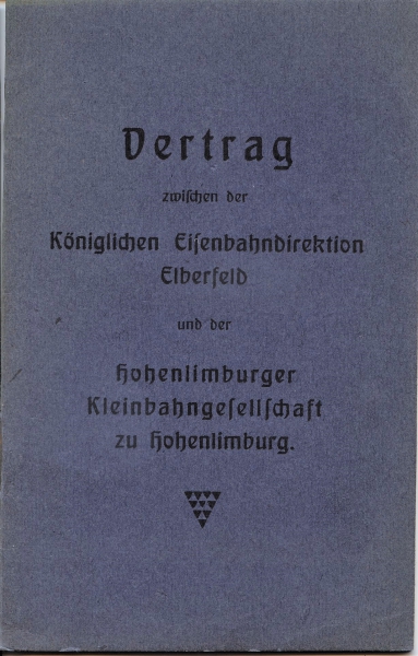 Vertrag zwischen der Königlichen Eisenbahndirektion Elberfeld und der