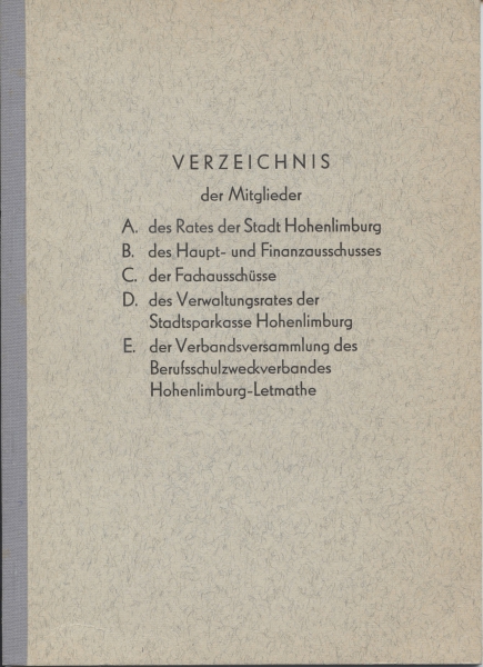 Verzeichnis der Mitglieder des Rates der Stadt Hohenlimburg, 1972