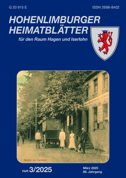 2025 03 Bäckerei und Konditorei Josef Schlothmann um 1900, Hagener Straße (heute Hohenlimburger Straße), Einmündung Hünenpforte (Ausschnitt einer Ansichtskarte). Im verdeckten Gebäudeteil links war das Lokal “Restaurant Winterberg”.