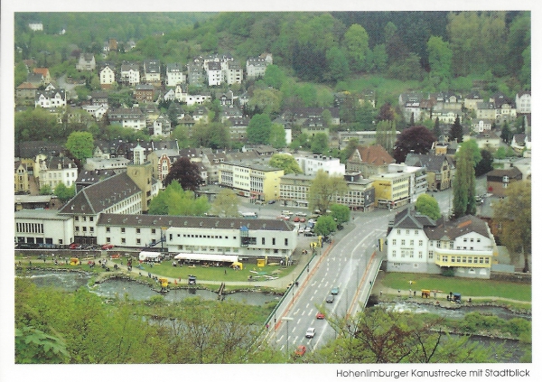 Hohenlimburger Kanustrecke mit Stadtblick