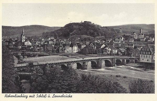 Hohenlimburg mit Schloss und Lennebrücke