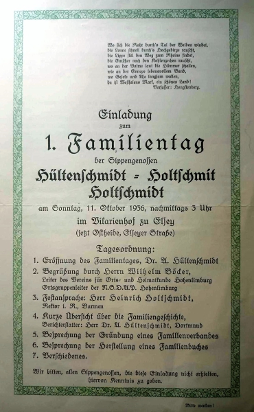 Familientag Hültenschmidt - Holtschmit - Holtschmidt