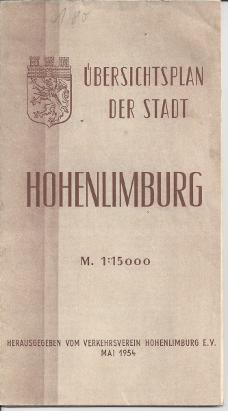 Übersichtsplan der Stadt Hohenlimburg Mai 1954