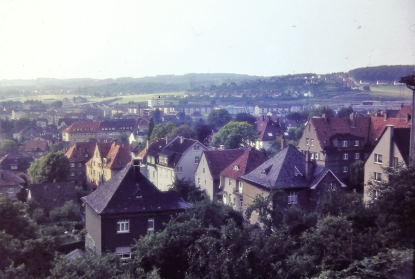 Blick vom oberen Burgweg auf die Heidestraße