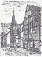Lohmannstraße (früher Mittelstraße), mit der Gaststätte Busch und der ev.-reform. Kirche, Marks 1982 Lohmannstraße (früher Mittelstraße), mit der Gaststätte Busch und der ev.-reform. Kirche, Marks 1982