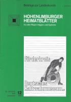 1985 12 Graphik Vorderseite Werbeprospekt Förderkreis Deutsches Kaltwalzmuseum e. V. mit der Abbildung des Kaltwalzers von der Lennebrücke in Hohenlimburg.