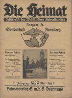 Die Heimat, Ausgabe A., Sonderheft Arnsberg, 11. Jahrgang 1929 Mai, Heft 5