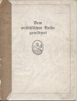 Dem westfälischen Volke gewidmet, Sommer 1920