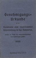 Genehmigungsurkunde für die Kleinbahn vom Staatsbahnhof Hohenlimburg in das Nahmertal,